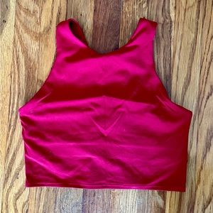 Red Athleta Crop Tank with Built In Bra. Size Small.